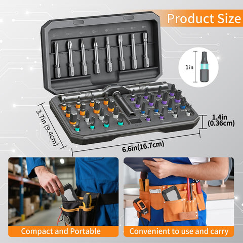 JESRYTOUR precision bits array suitable for furniture, electronics, and bikes.