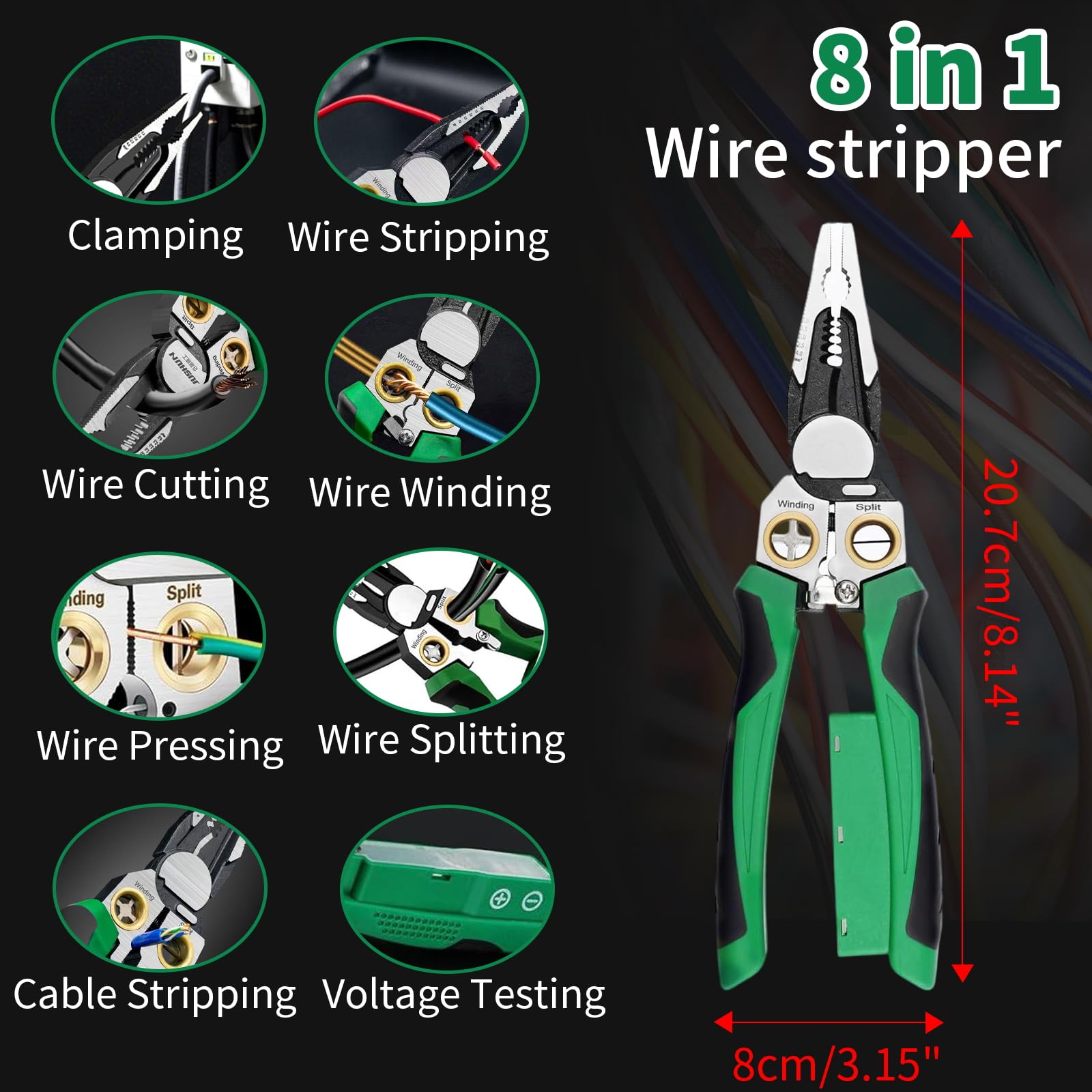 JESRYTOUR wire stripper cutting insulation without damaging conductors, clean results