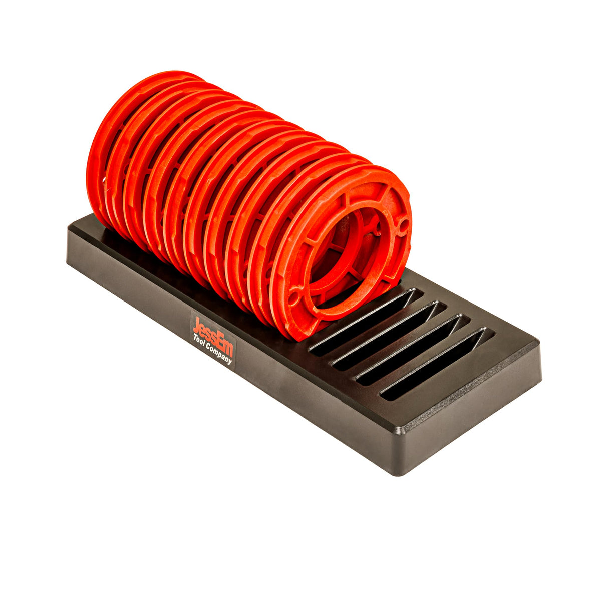 JessEm 02030 ring kit in front view with caddy, ideal for organized router lifts.