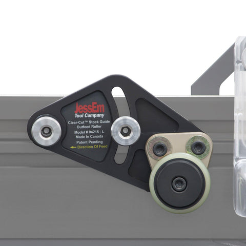 JessEm 04215 dual roller hold-down securing stock for repeatable setups