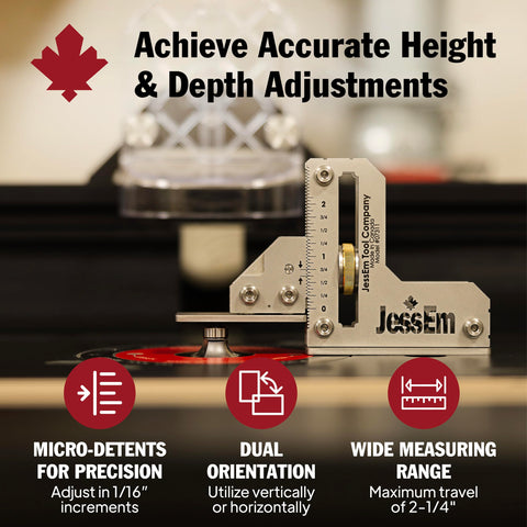 JessEm 07311 side view highlights height adjustment with brass knob.