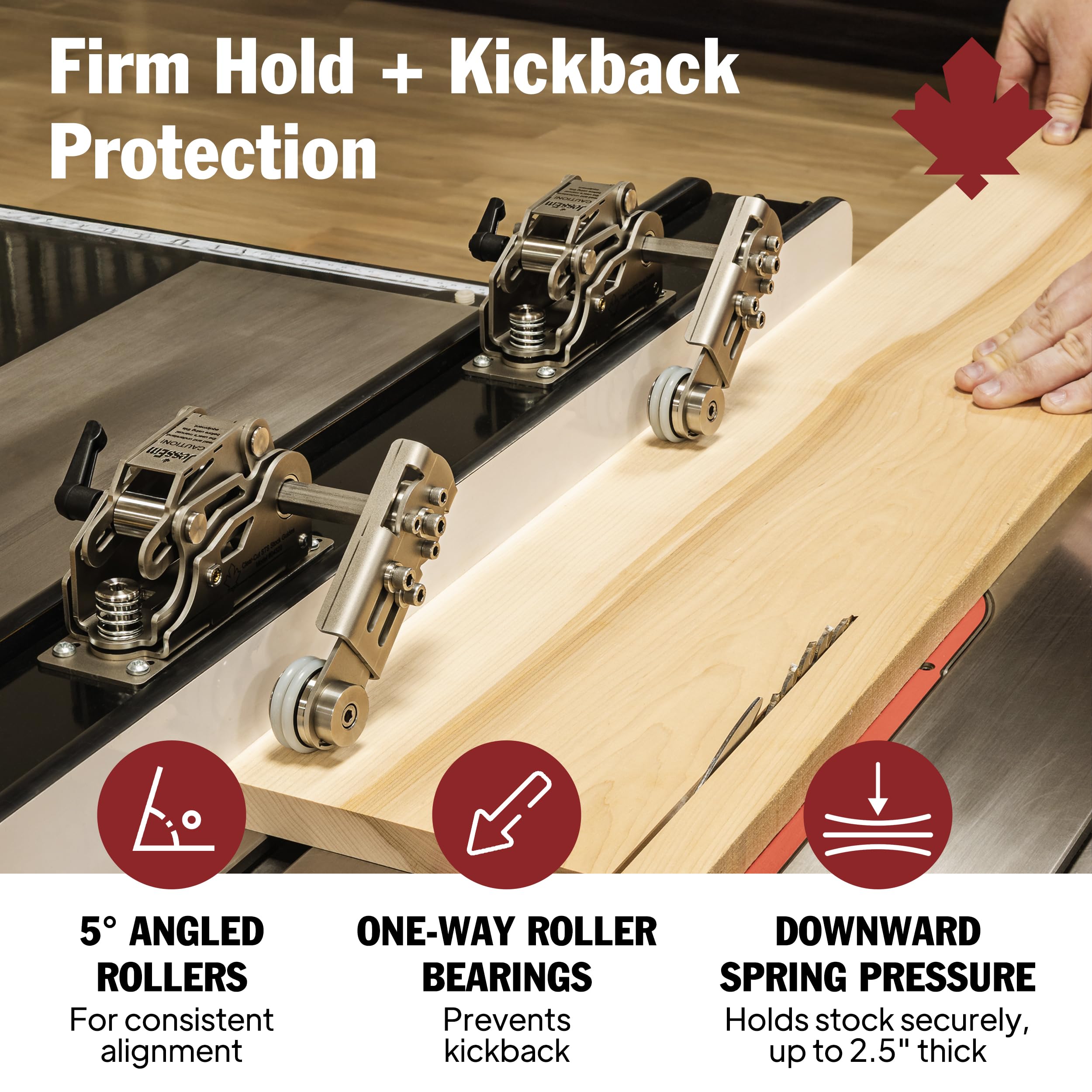 JessEm Clear-Cut STS stock guides bearing system delivering smooth feeding