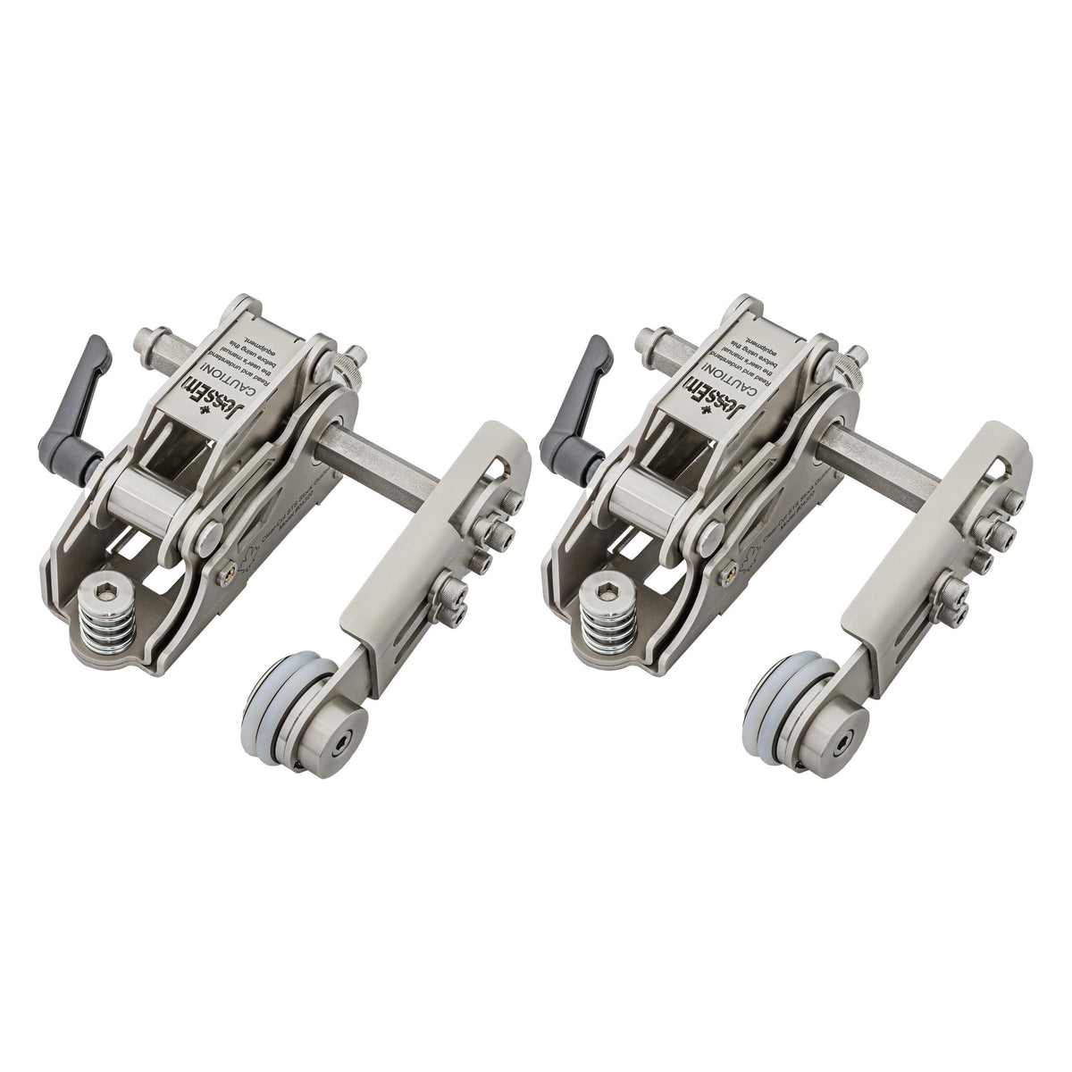 JessEm Clear-Cut STS stock guides with rollers for secure feeding along the fence
