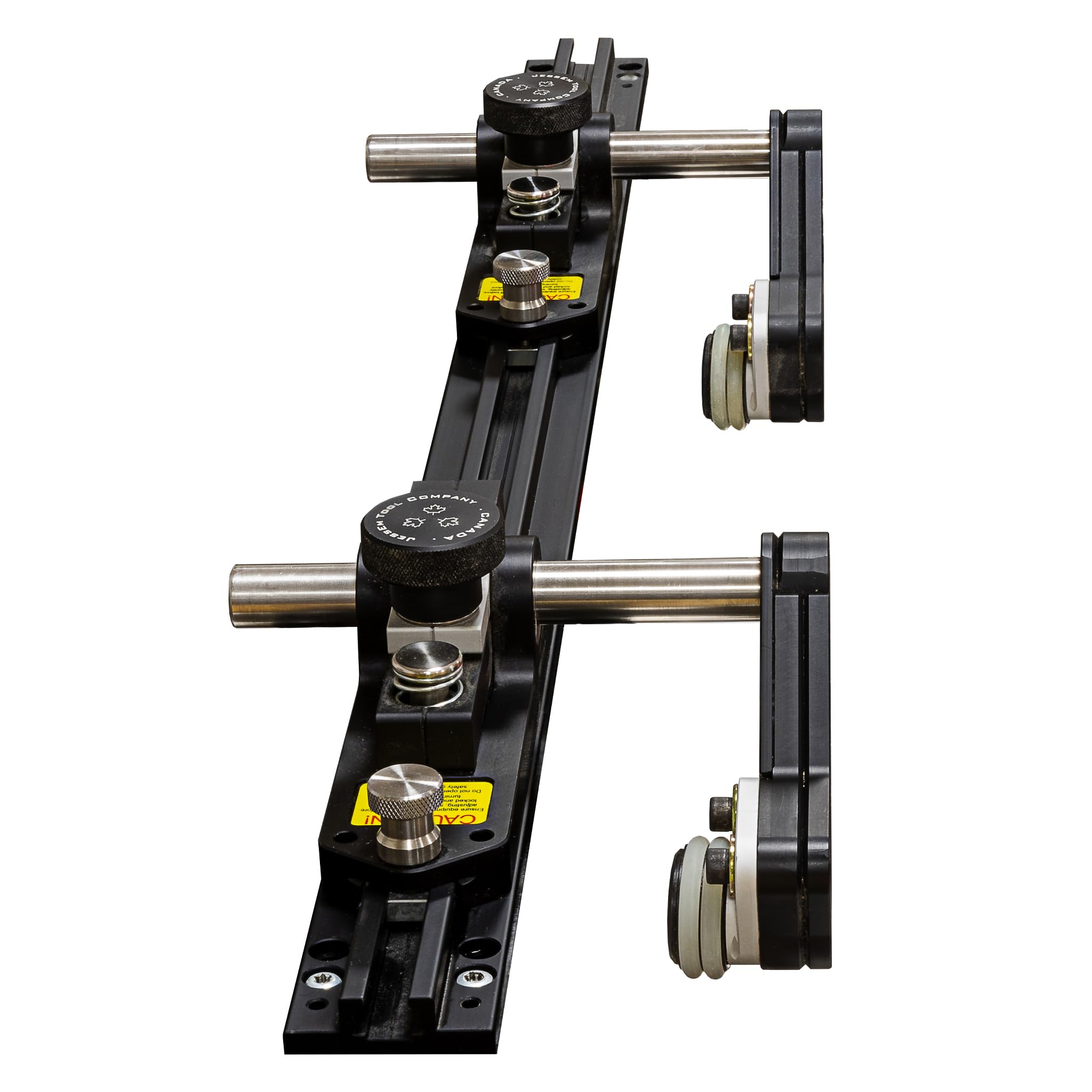 JessEm Clear-Cut TS stock guide roller angled for precise feeding toward the fence.