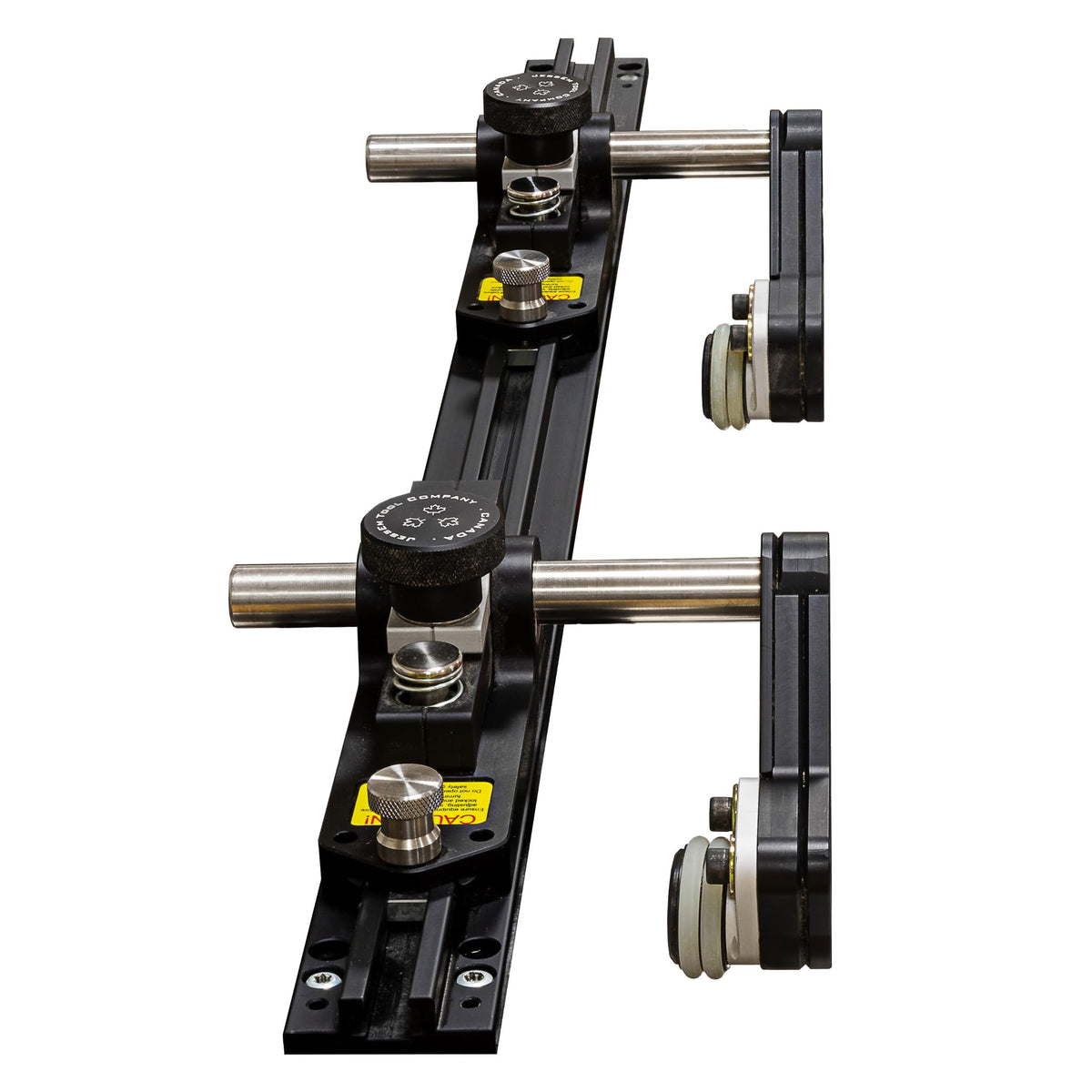 JessEm Clear-Cut TS stock guide roller angled for precise feeding toward the fence.