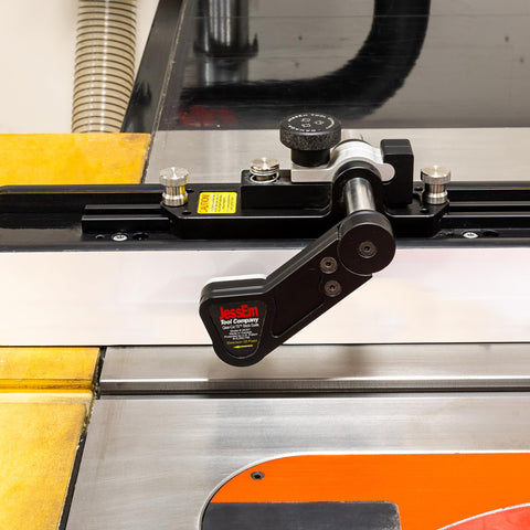 JessEm TS guides installed on a table saw for wide boards and large panels.