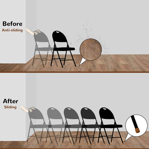 Jetec durable plastic chair leg caps reduce chair wear over time.