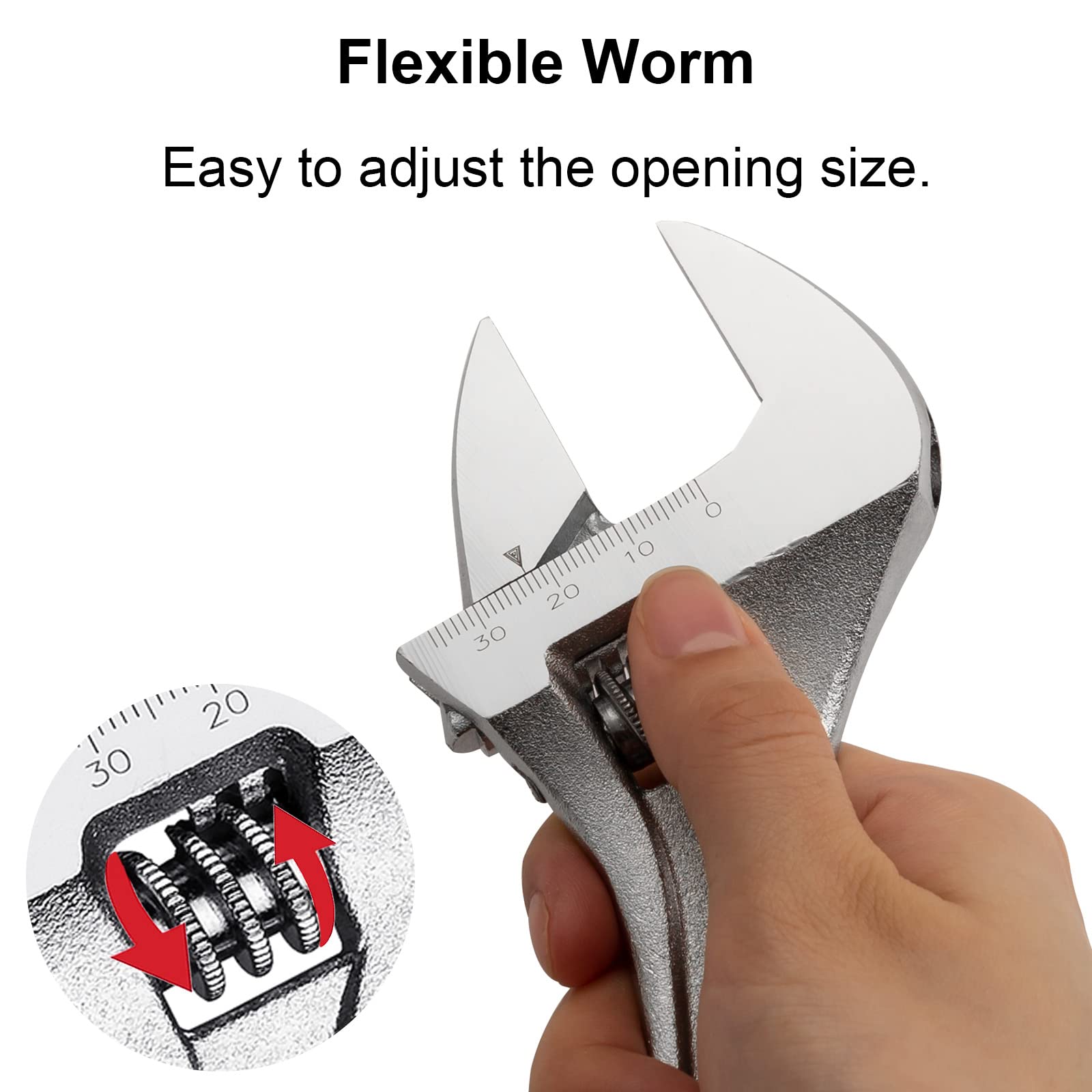 Jetech worm-gear provides smooth adjustments for a tight grip