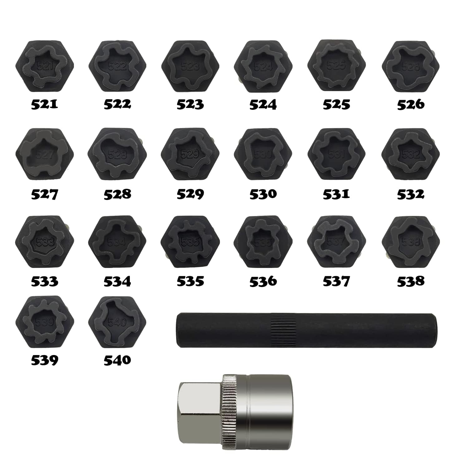 JEUCLEL wheel lock nut kit punch supports socket changes