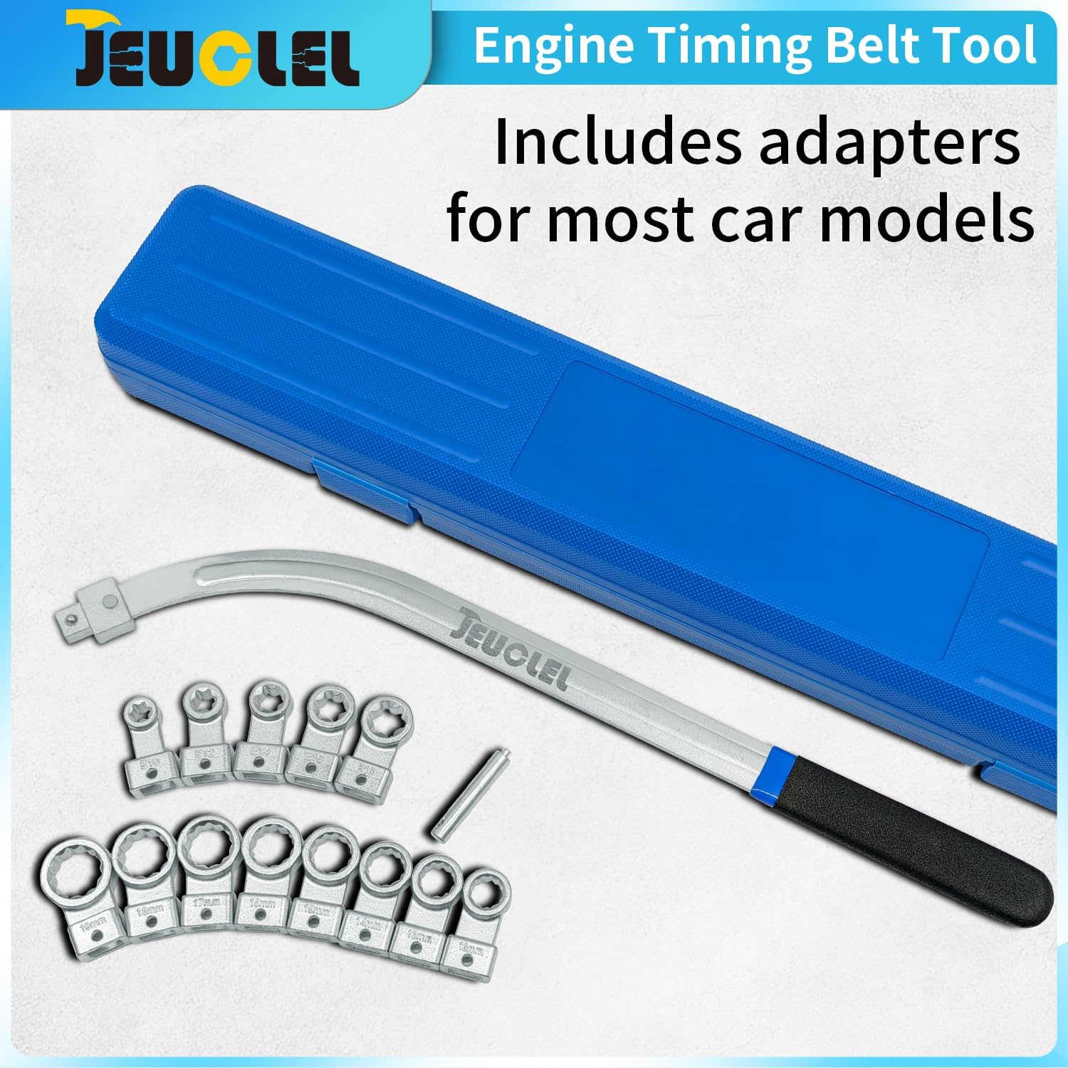 JEUCLEL belt tensioner in use demonstrates effective leverage.