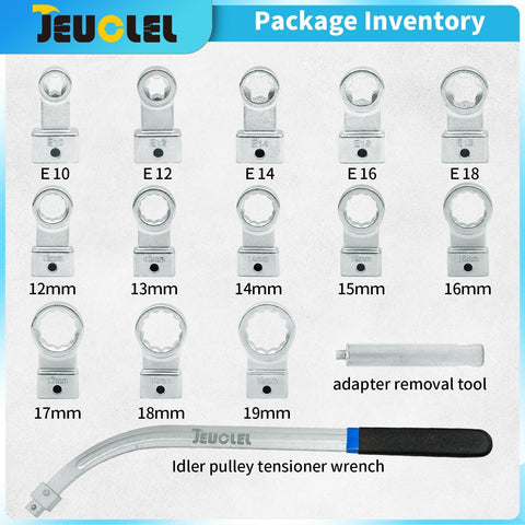 JEUCLEL long curved wrench enabling access to tight engine bays.