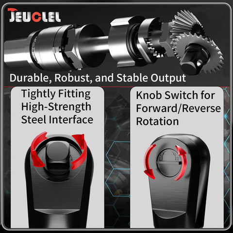 JEUCLEL offset extension wrench features a fixed 1/2 inch joint for reliable coupling.