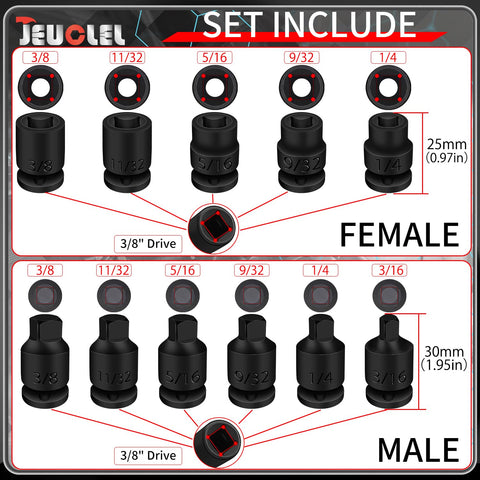 JEUCLEL tapered male square drive close-up for fast alignment
