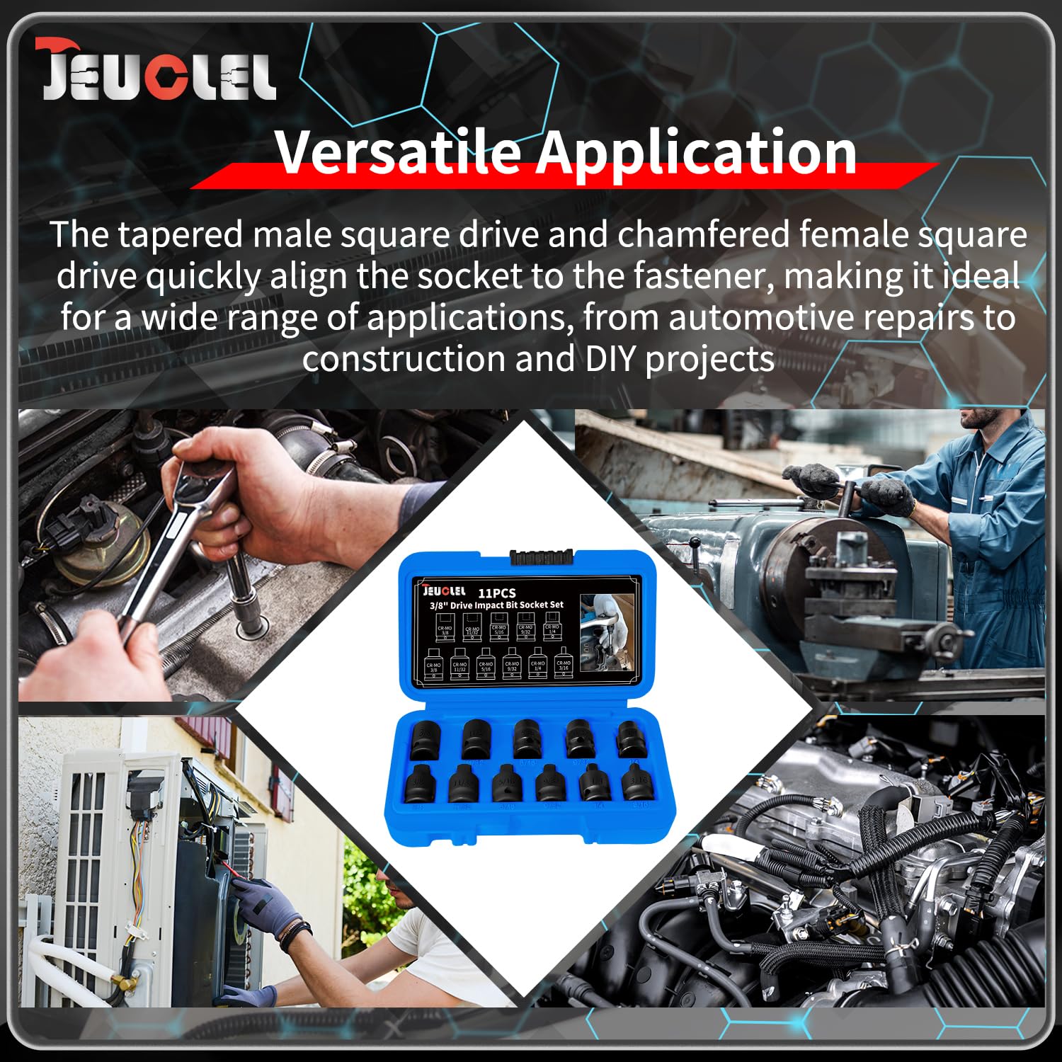 JEUCLEL broad size range supports common automotive fasteners