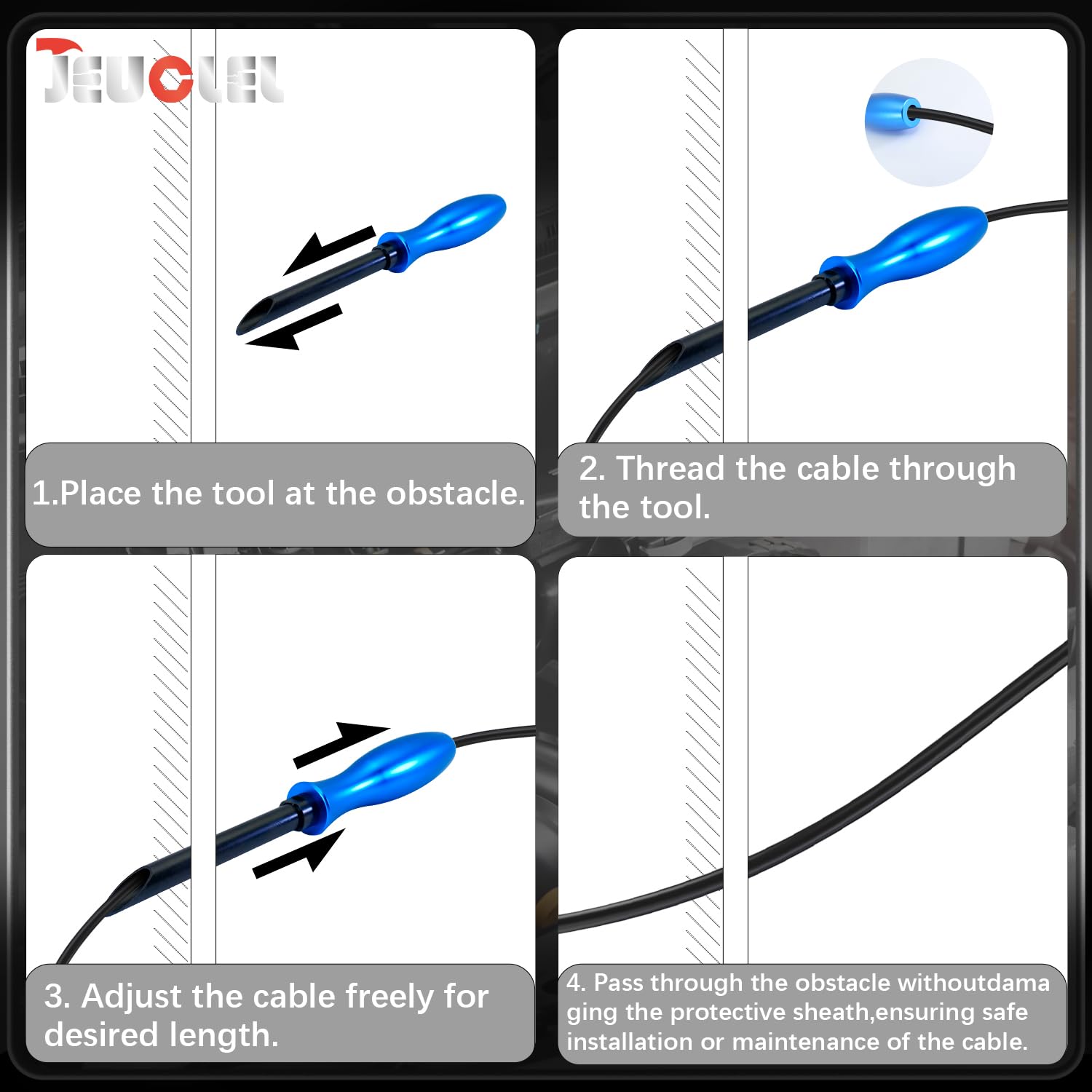 JEUCLEL wire insertion tool set assembly use highlights versatile lead threading
