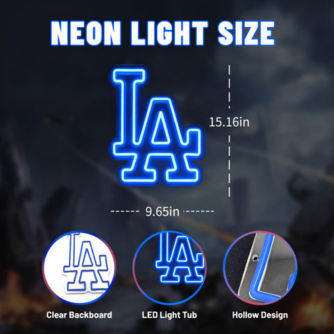 Jevuoyee LA neon sign dimmable lighting ideal for mood setting in bedrooms.