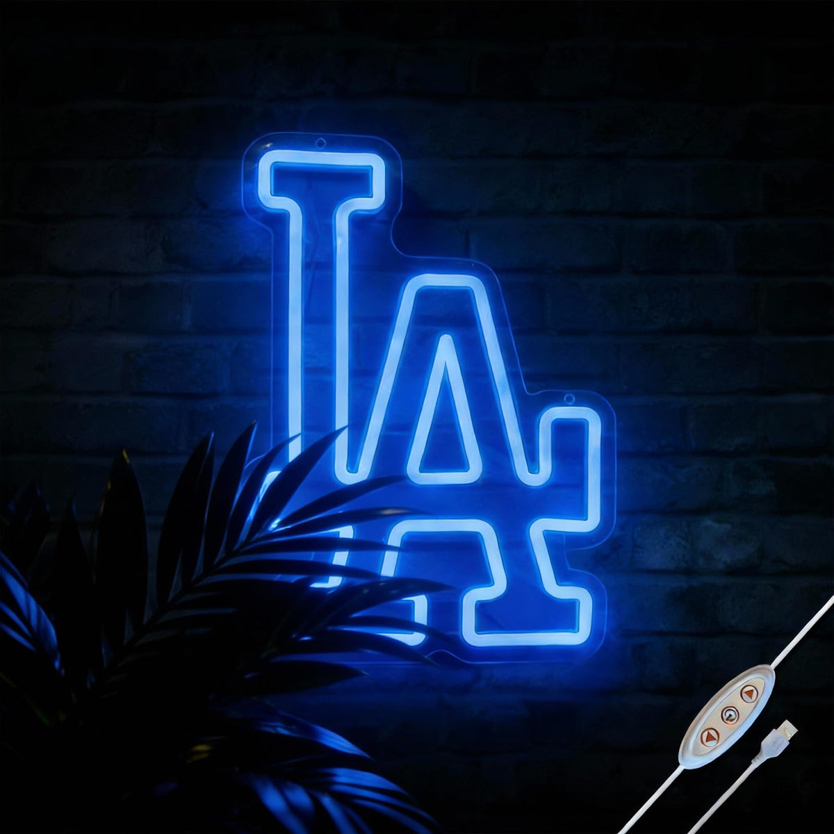 Jevuoyee LA neon sign wall decor delivers ambient glow for living spaces.