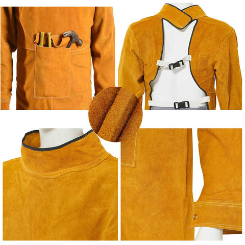 Jewboer Leather Welding Apron ready for heavy-duty professional use