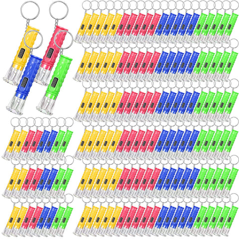 Jexine 150-piece flashlight keychain set in vibrant colors, ready for gifting and everyday carry.
