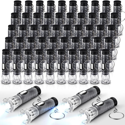 Jexine 50pc mini flashlight keychain with lanyard for quick night illumination