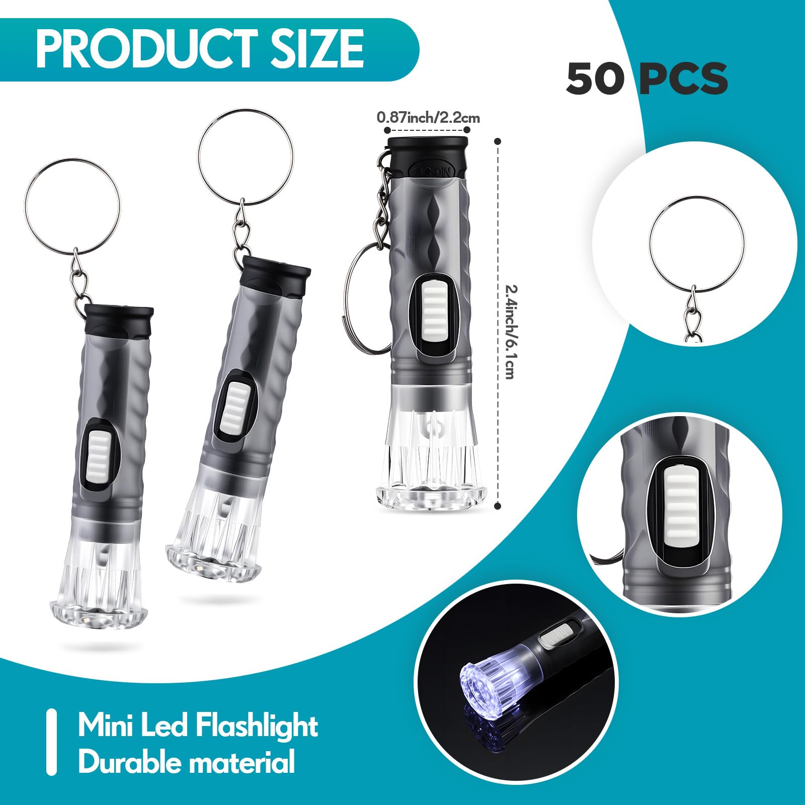 Jexine portable LED keychain flashlight in compact design for camping