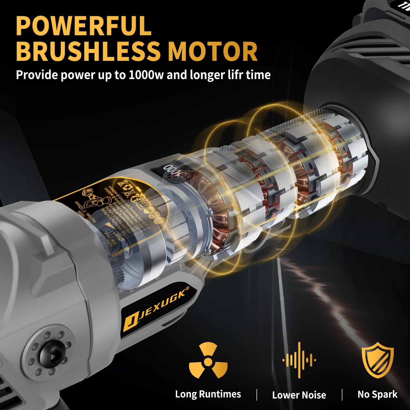 JEXUGK two 4.0Ah batteries with fast charger for long detailing sessions