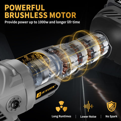 JEXUGK two 4.0Ah batteries with fast charger for long detailing sessions