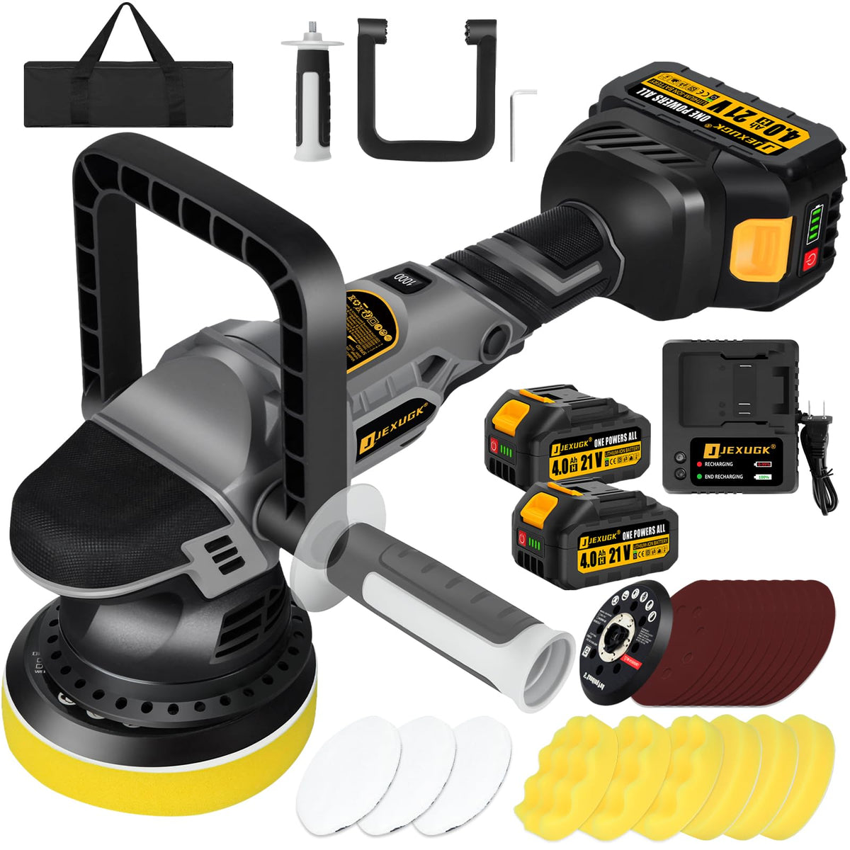 JEXUGK 5-Inch cordless car buffer polisher for smooth wax application