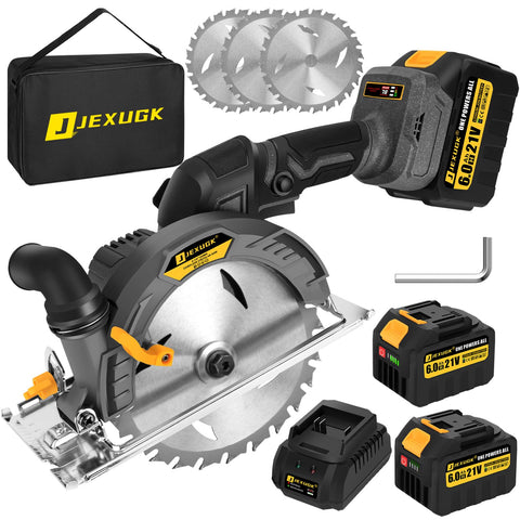 JEXUGK cordless circular saw with compact design for easy handling.