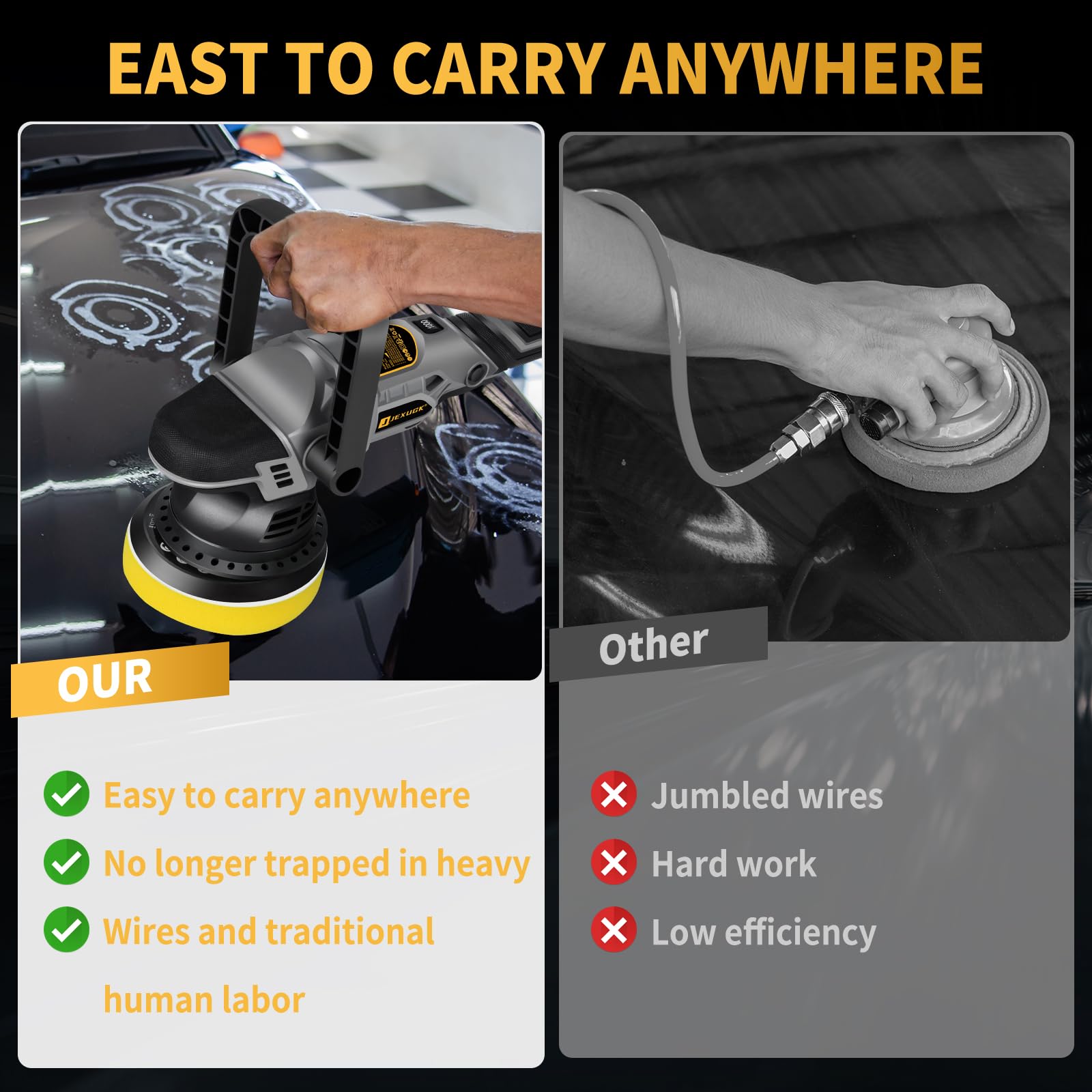 JEXUGK versatile detailing kit with multiple pads and discs
