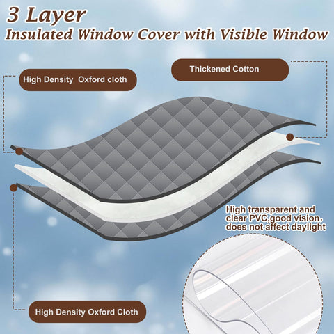 Jeyeou thermal window curtain insulation rolled up demonstrates flexible positioning for winter warmth