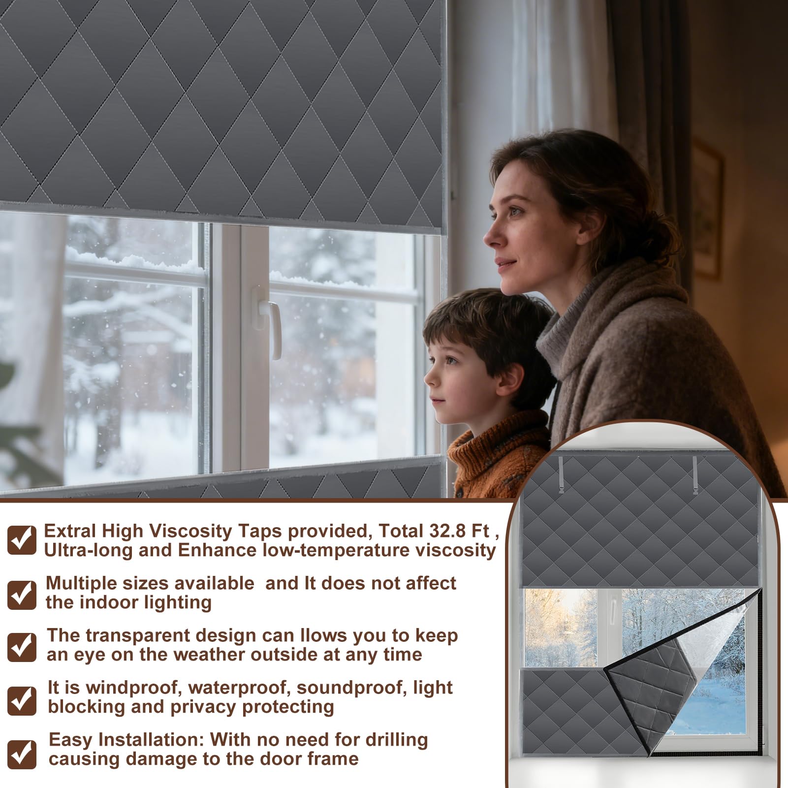 Jeyeou kit installed on attic window, a practical winter solution