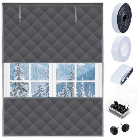 Jeyeou packaging for the Visible Thermal Window Insulation Kit showing easy setup and durability