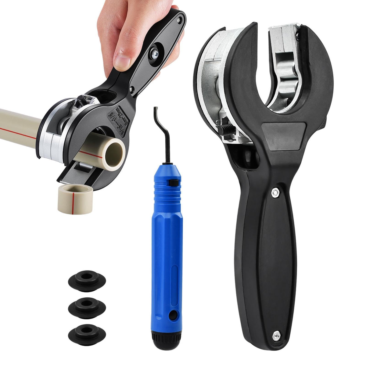 Jeyntanc ratcheting tubing cutter with 360° rotate for clean cuts in tight spaces