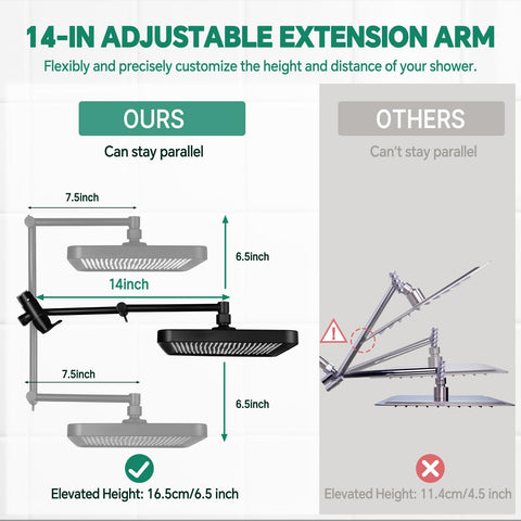JFJIARUI 14-inch extension arm provides adjustable height and reach