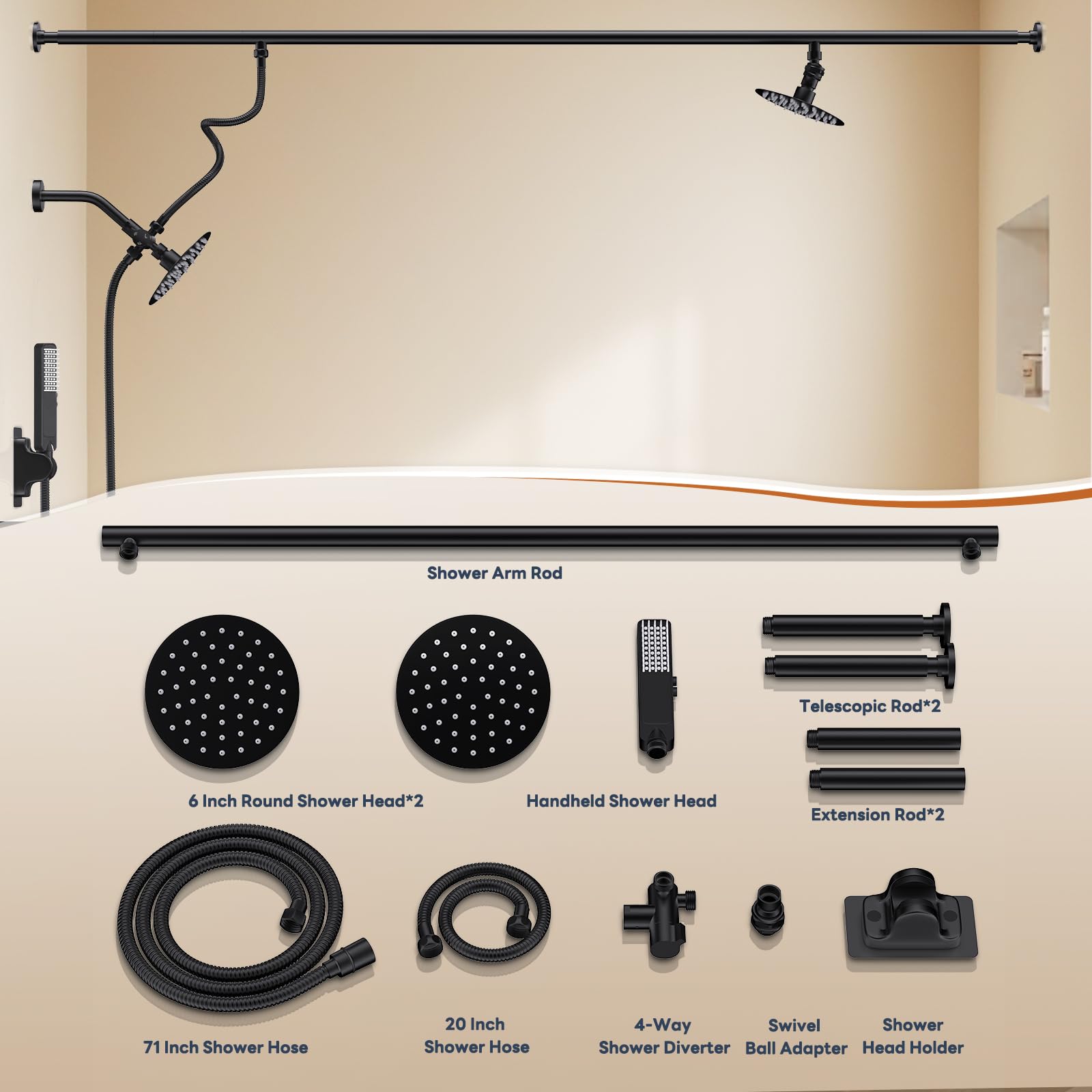 JFJIARUI all-metal 304 stainless steel heads for durability and safety.