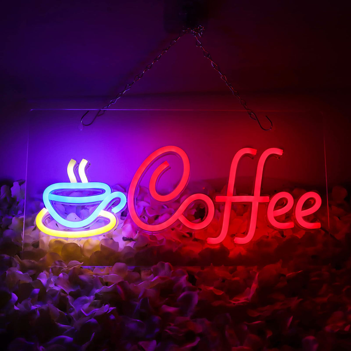 JFLLamp coffee neon sign wall decor with LED glow for stylish living rooms