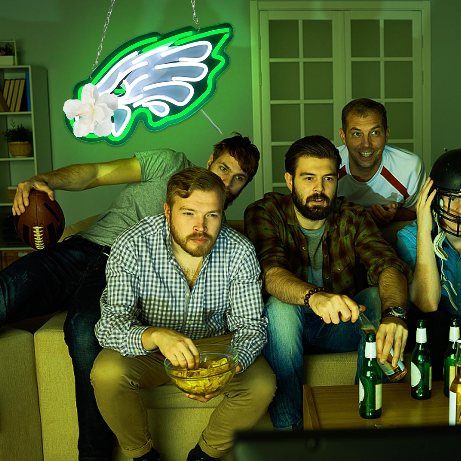 JFLLamp Eagles neon sign hanging chain enables easy wall display
