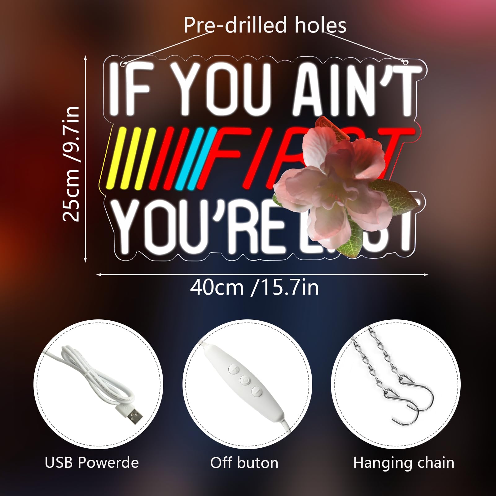 JFLLamp IF You Ain't First man cave neon sign boosts energy and style
