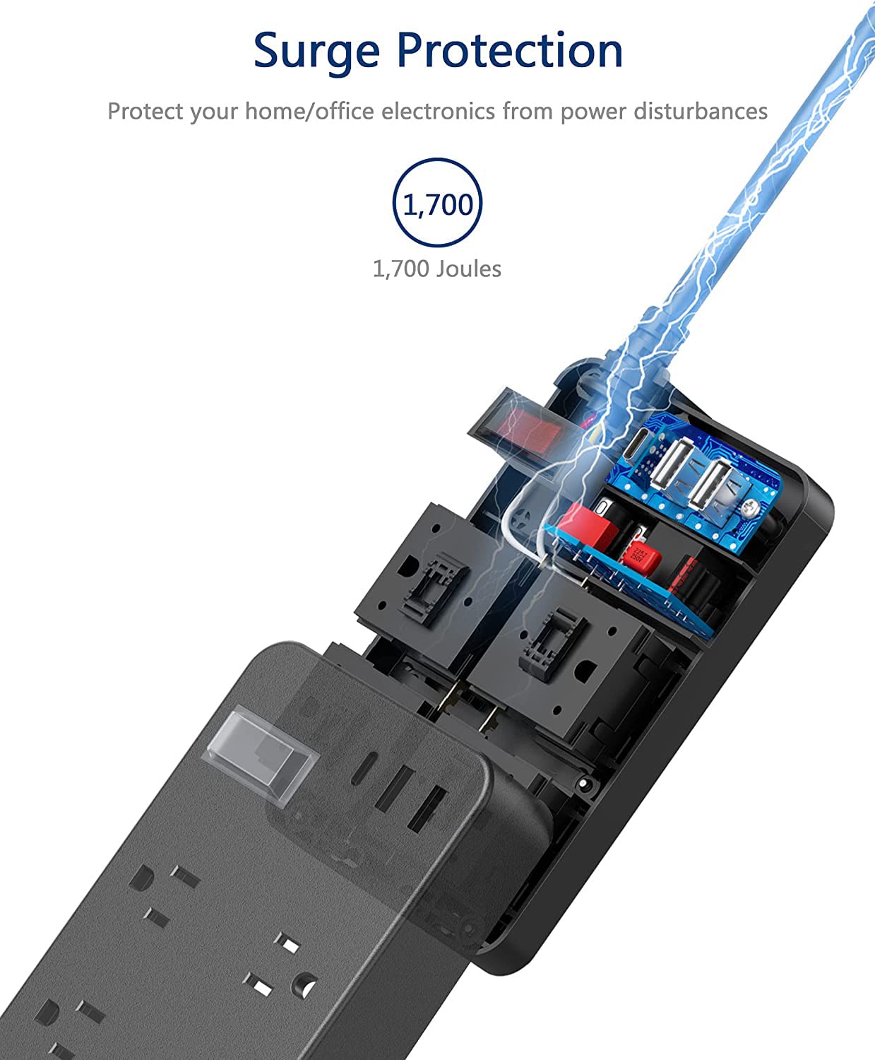 Jgstkcity outdoor power strip safety switch with red indicator for quick control