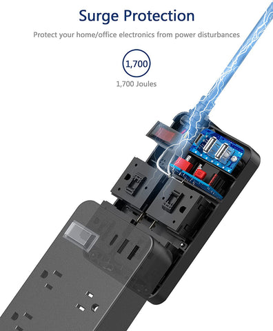 Jgstkcity outdoor power strip safety switch with red indicator for quick control