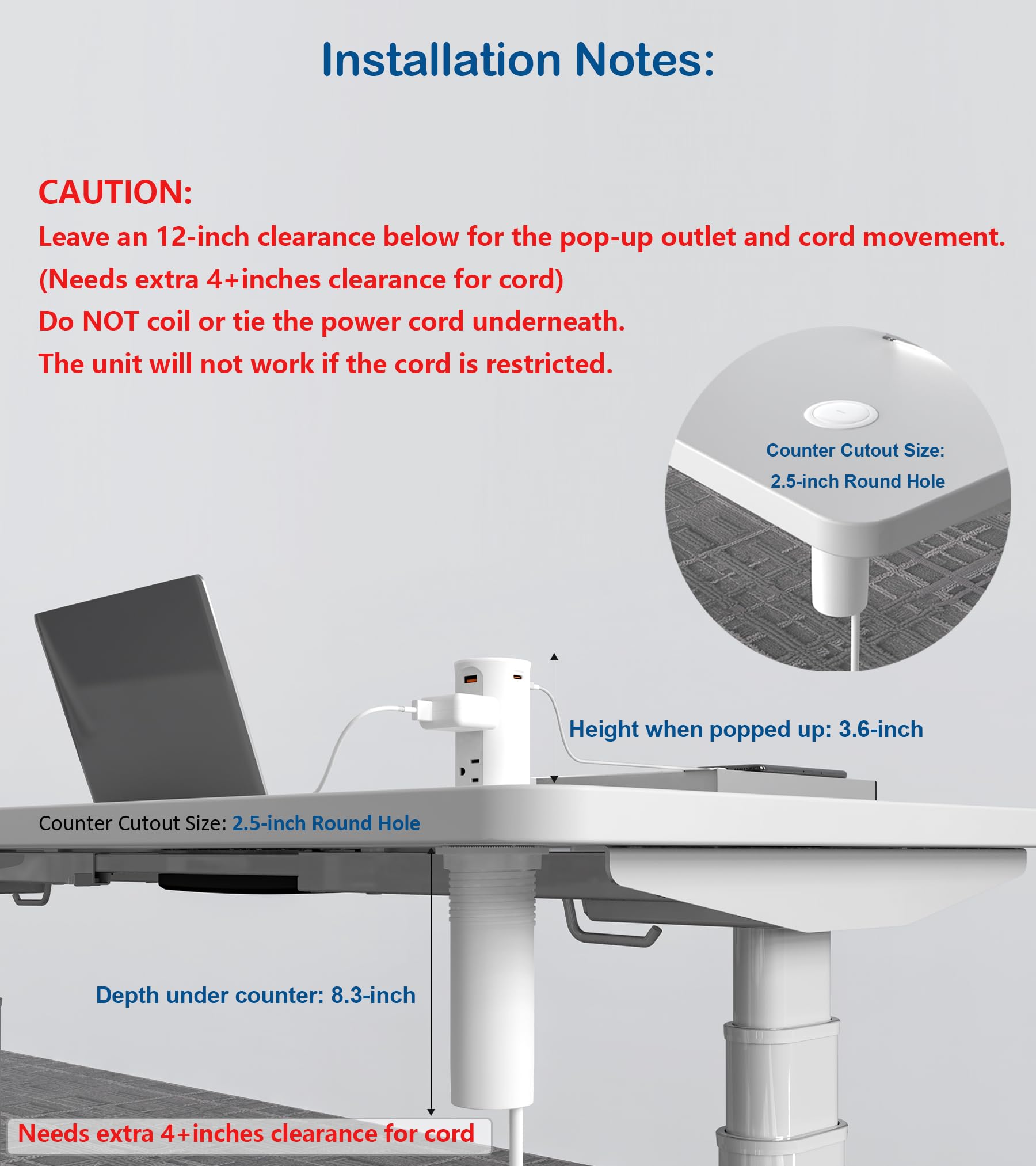Jgstkcity pop-up outlet with flush-mount design blends with countertops elegantly.