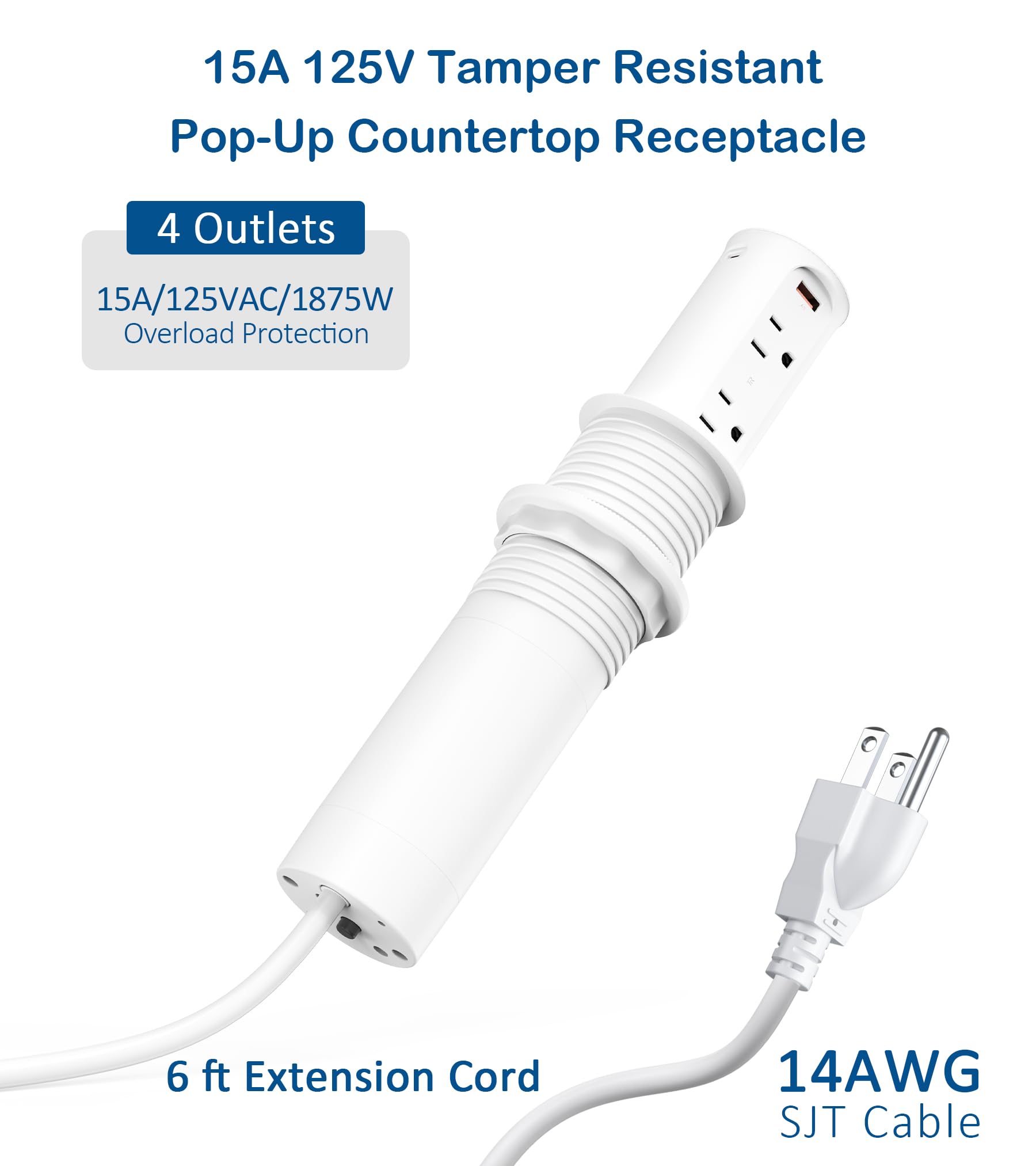 Jgstkcity pop-up outlet features tamper-resistant design for safer homes.