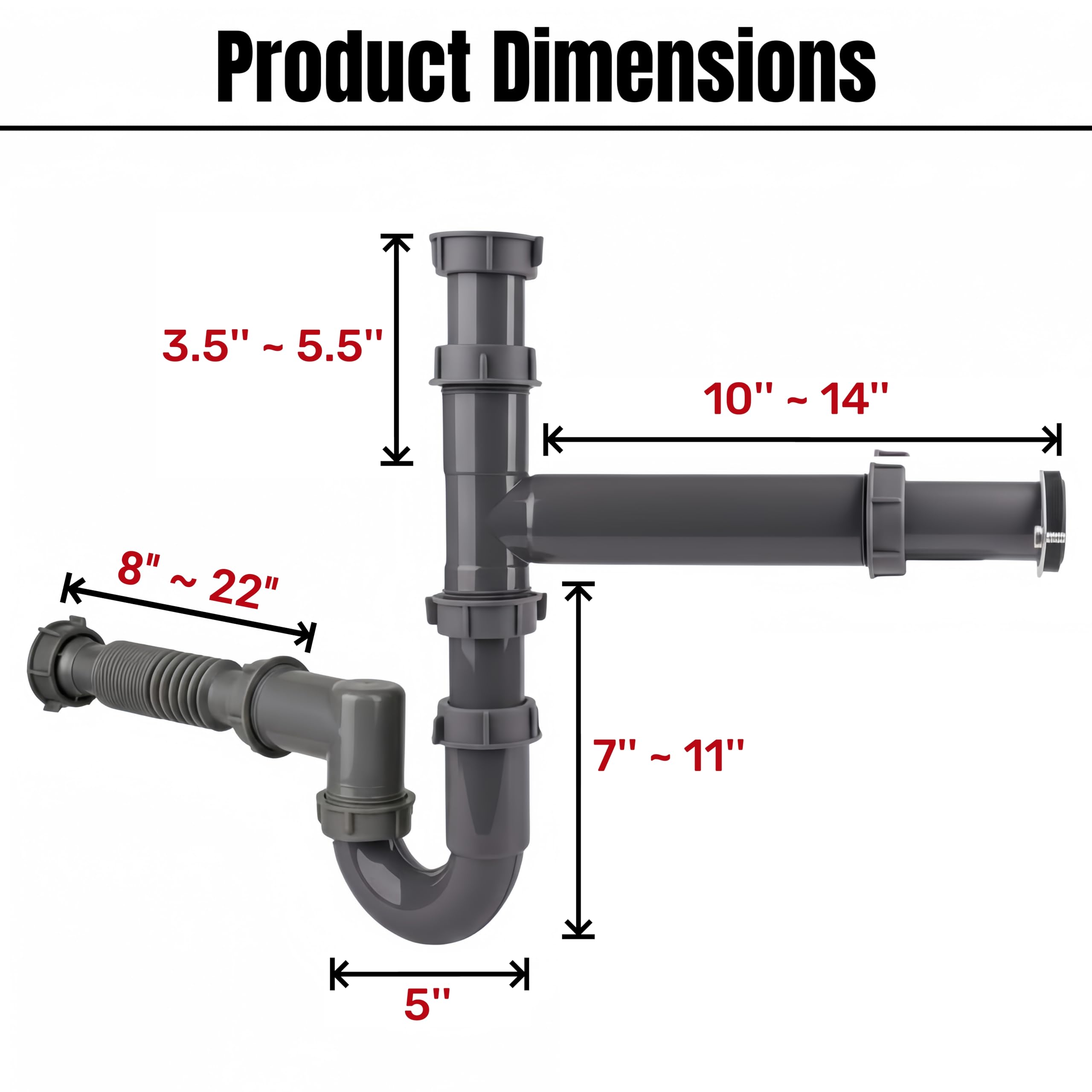 Flanges and sealing rings included with the JHBKing kit for leak-free joints