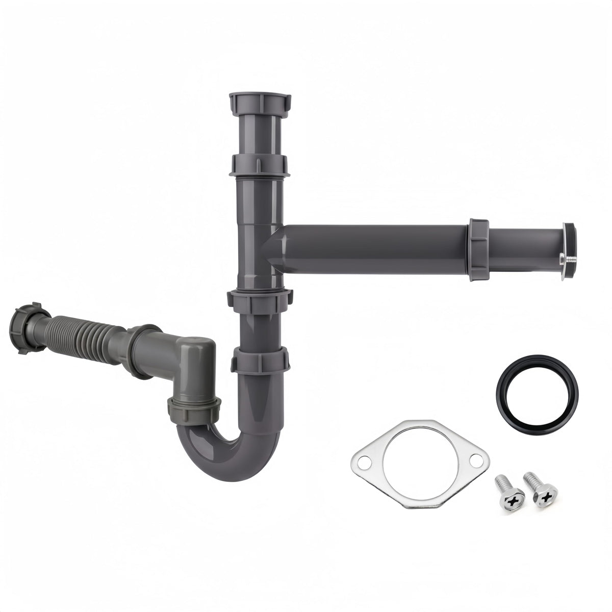 JHBKing garbage disposal installation kit for double-bowl sinks with clear DIY potential