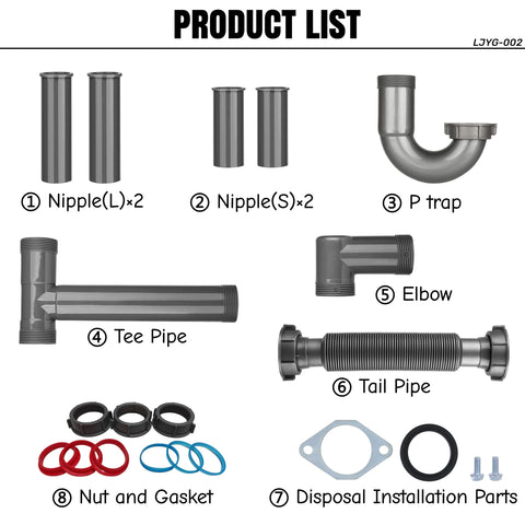 Included P-trap and elbow in the JHBKing kit for secure drainage