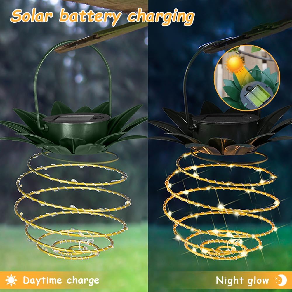 JHPGEOE garden lantern on tree or hook adds tropical charm