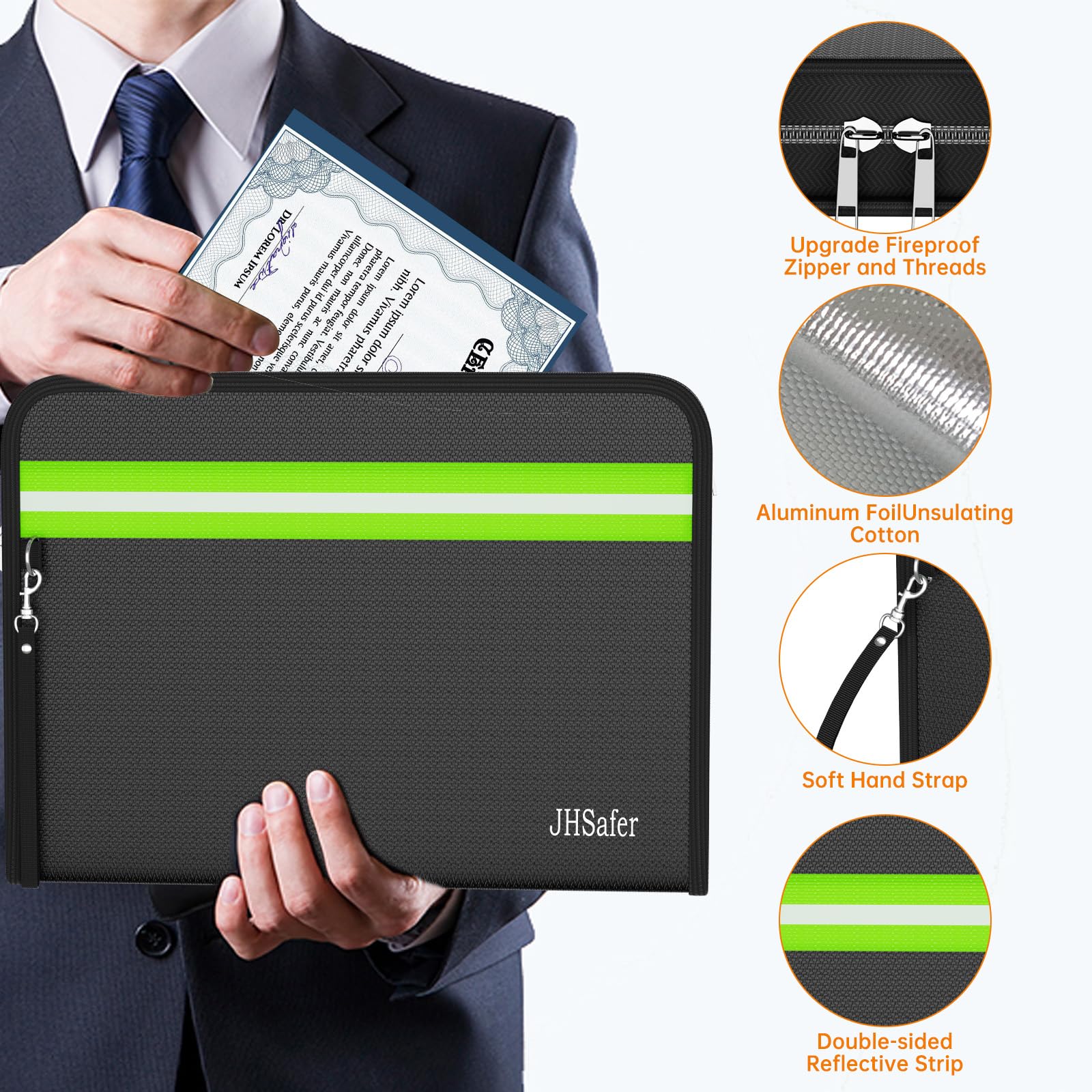 JHSafer bag reflective strip aids quick location at night