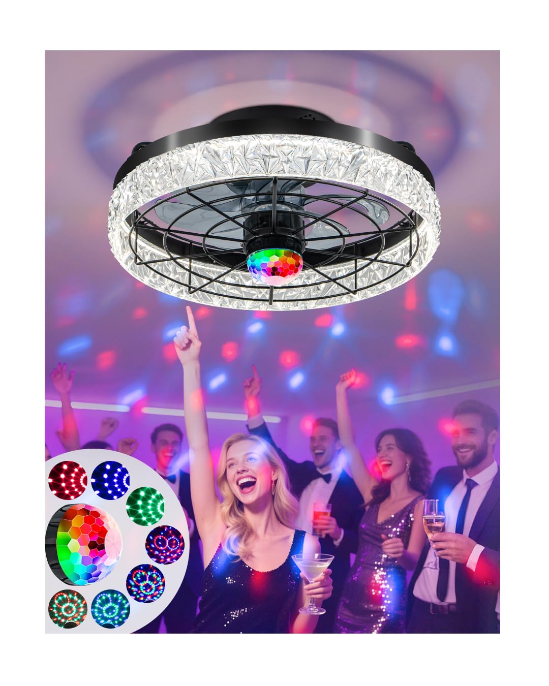 JHSYCH disco ball effects illuminate rooms with dynamic party lighting.