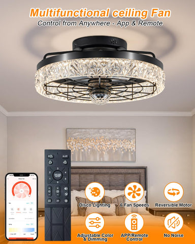 JHSYCH smart app control enables personalized lighting and fan settings.